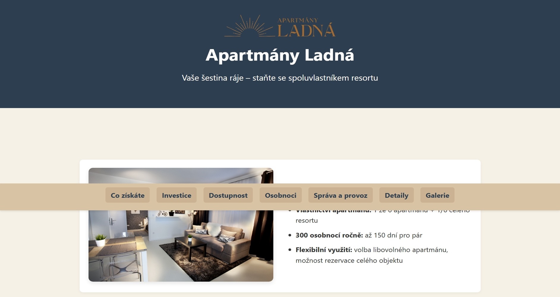 Apartmány Ladná